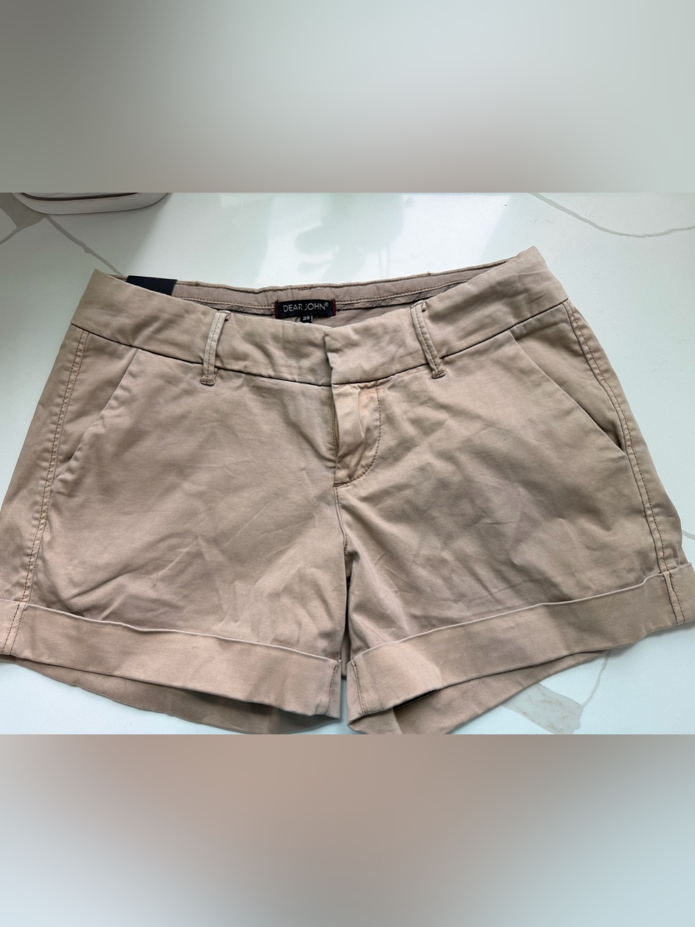 NWOT DEAR JOHN WOMENS CUFFED SHORTS - 28